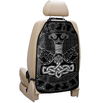 Mjolnir And Scandinavian Runes Print Car Seat Organizers