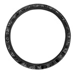 Mjolnir And Scandinavian Runes Print Car Steering Wheel Cover