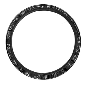Mjolnir And Scandinavian Runes Print Car Steering Wheel Cover