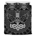 Mjolnir And Scandinavian Runes Print Duvet Cover Bedding Set