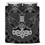 Mjolnir And Scandinavian Runes Print Duvet Cover Bedding Set