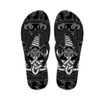 Mjolnir And Scandinavian Runes Print Flip Flops