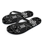 Mjolnir And Scandinavian Runes Print Flip Flops