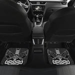 Mjolnir And Scandinavian Runes Print Front and Back Car Floor Mats