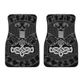 Mjolnir And Scandinavian Runes Print Front Car Floor Mats
