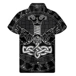 Mjolnir And Scandinavian Runes Print Men's Short Sleeve Shirt