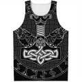 Mjolnir And Scandinavian Runes Print Men's Tank Top