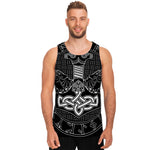 Mjolnir And Scandinavian Runes Print Men's Tank Top