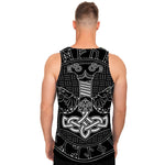 Mjolnir And Scandinavian Runes Print Men's Tank Top