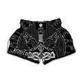 Mjolnir And Scandinavian Runes Print Muay Thai Boxing Shorts