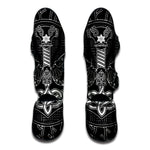 Mjolnir And Scandinavian Runes Print Muay Thai Shin Guard