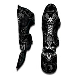 Mjolnir And Scandinavian Runes Print Muay Thai Shin Guard