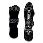 Mjolnir And Scandinavian Runes Print Muay Thai Shin Guard