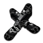 Mjolnir And Scandinavian Runes Print Muay Thai Shin Guard