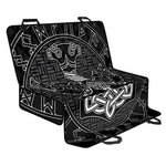 Mjolnir And Scandinavian Runes Print Pet Car Back Seat Cover