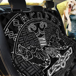 Mjolnir And Scandinavian Runes Print Pet Car Back Seat Cover