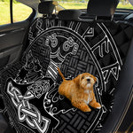 Mjolnir And Scandinavian Runes Print Pet Car Back Seat Cover