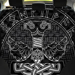 Mjolnir And Scandinavian Runes Print Pet Car Back Seat Cover