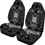 Mjolnir And Scandinavian Runes Print Universal Fit Car Seat Covers