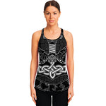 Mjolnir And Scandinavian Runes Print Women's Racerback Tank Top