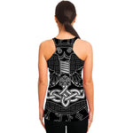 Mjolnir And Scandinavian Runes Print Women's Racerback Tank Top