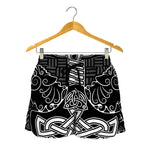 Mjolnir And Scandinavian Runes Print Women's Shorts