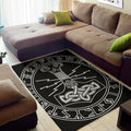 Mjolnir And Younger Futhark Print Floor Mat