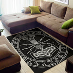 Mjolnir And Younger Futhark Print Area Rug