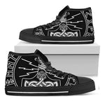 Mjolnir And Younger Futhark Print Black High Top Shoes