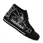 Mjolnir And Younger Futhark Print Black High Top Shoes