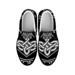 Mjolnir And Younger Futhark Print Black Slip On Shoes