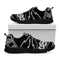 Mjolnir And Younger Futhark Print Black Running Shoes