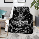 Mjolnir And Younger Futhark Print Blanket