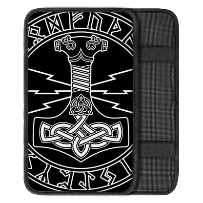 Mjolnir And Younger Futhark Print Car Center Console Cover