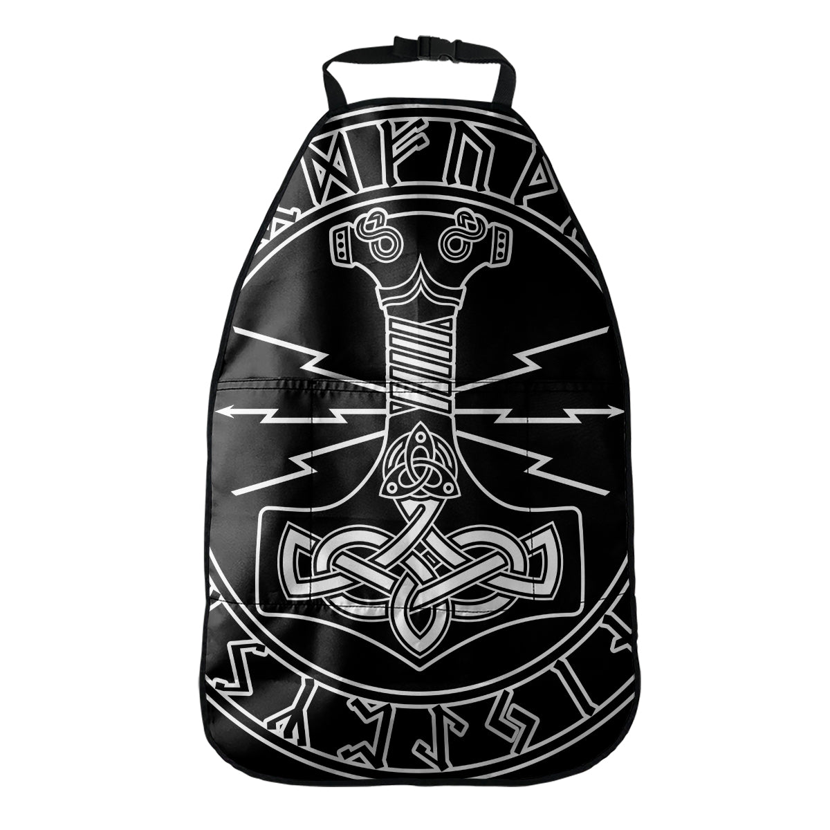 Mjolnir And Younger Futhark Print Car Seat Organizers