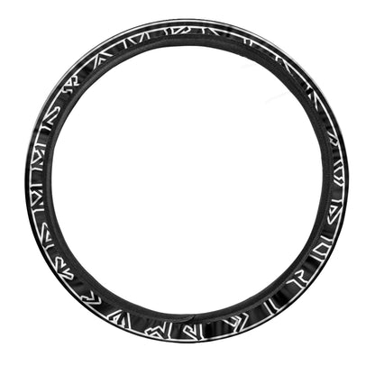 Mjolnir And Younger Futhark Print Car Steering Wheel Cover