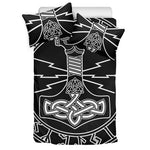 Mjolnir And Younger Futhark Print Duvet Cover Bedding Set