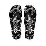 Mjolnir And Younger Futhark Print Flip Flops