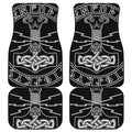 Mjolnir And Younger Futhark Print Front and Back Car Floor Mats
