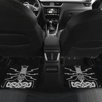 Mjolnir And Younger Futhark Print Front and Back Car Floor Mats