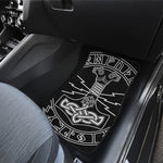Mjolnir And Younger Futhark Print Front and Back Car Floor Mats