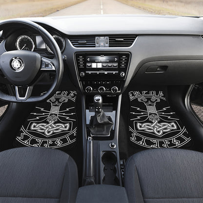 Mjolnir And Younger Futhark Print Front Car Floor Mats