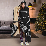 Mjolnir And Younger Futhark Print Hooded Blanket