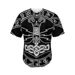 Mjolnir And Younger Futhark Print Men's Baseball Jersey