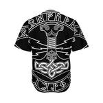 Mjolnir And Younger Futhark Print Men's Baseball Jersey