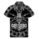 Mjolnir And Younger Futhark Print Men's Short Sleeve Shirt