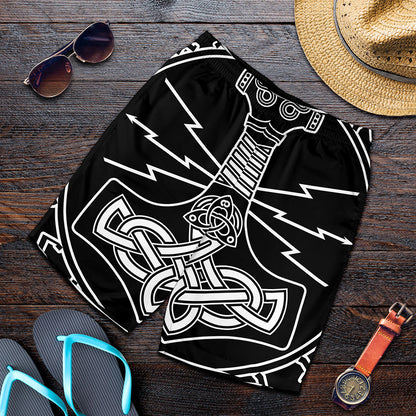 Mjolnir And Younger Futhark Print Men's Shorts