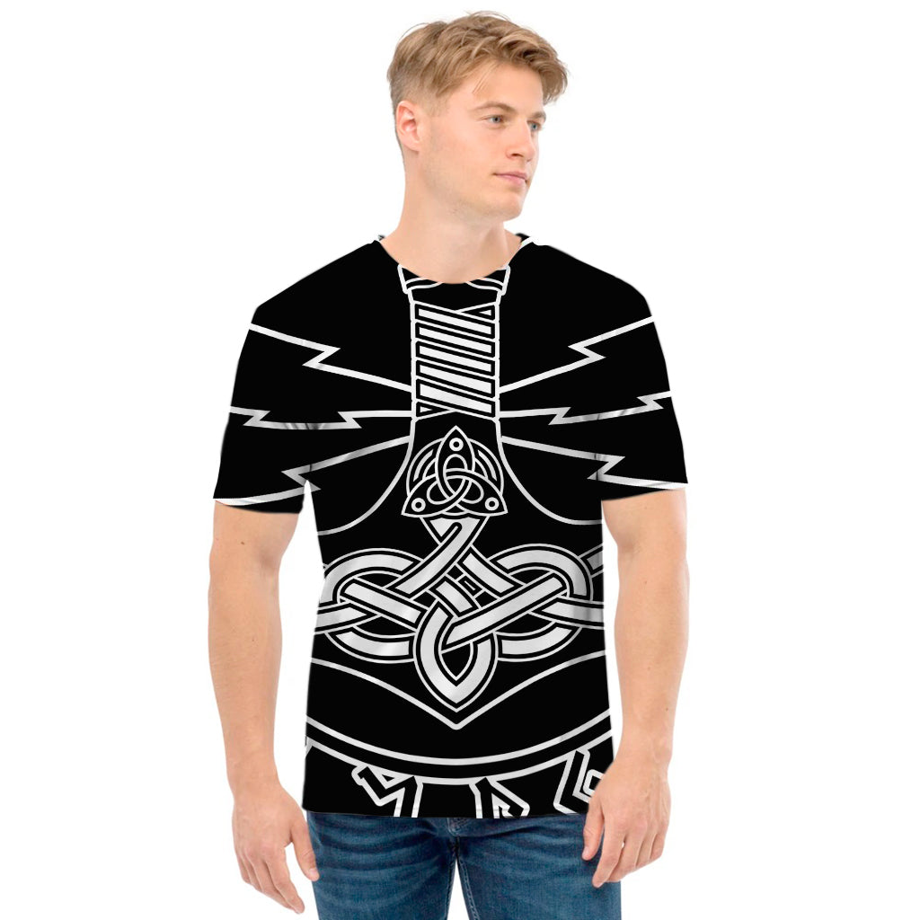 Mjolnir And Younger Futhark Print Men's T-Shirt