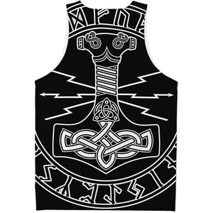 Mjolnir And Younger Futhark Print Men's Tank Top