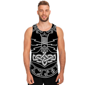 Mjolnir And Younger Futhark Print Men's Tank Top